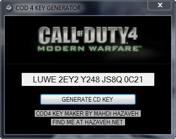 Call Of Duty 4 Modern Warfare Multiplayer Key Code Generator